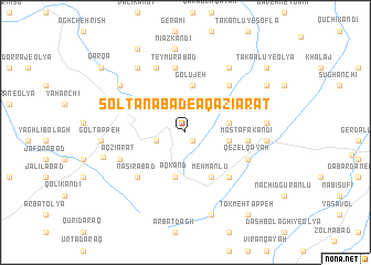 map of Solţānābād-e Āqāzīārat