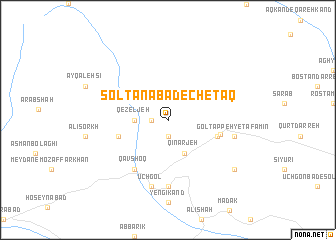 map of Solţānābād-e Cheţāq