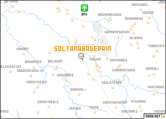 map of Solţānābād-e Pā\