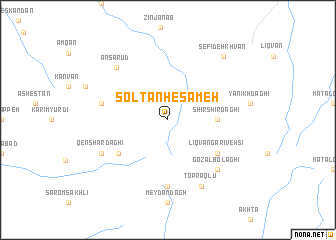 map of Solţān Ḩesāmeh