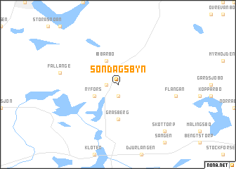 map of Söndagsbyn