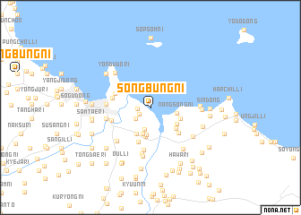 map of Sŏngbung-ni