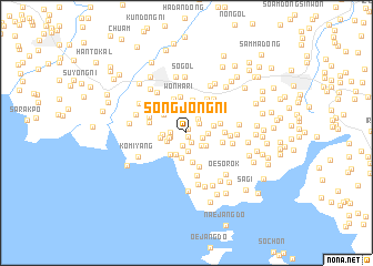 map of Songjŏng-ni