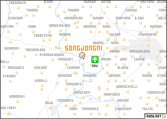 map of Songjŏng-ni