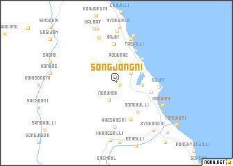 map of Songjŏng-ni