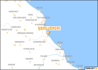 map of Songjŏng-ni