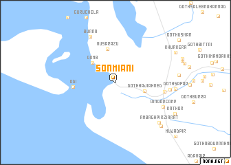 map of Sonmiāni