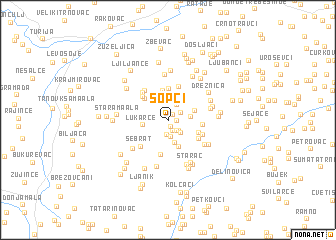 map of Šopci