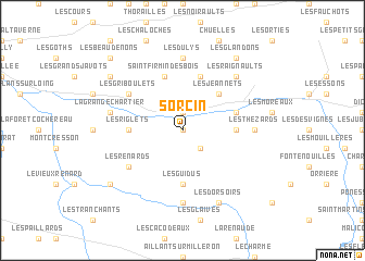 map of Sorcin
