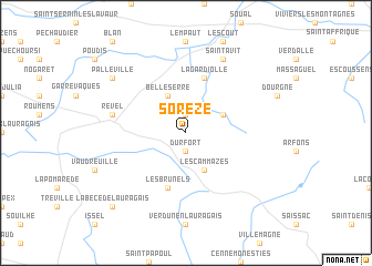 map of Sorèze