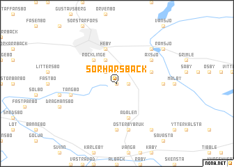 map of Sörhårsbäck