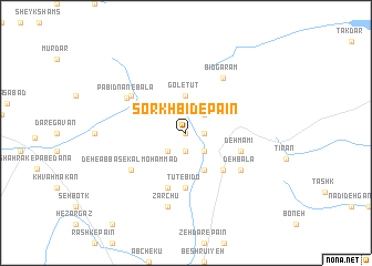 map of Sorkh Bīd-e Pā\