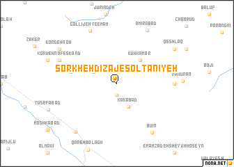 map of Sorkheh Dīzaj-e Solţānīyeh