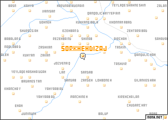 map of Sorkheh Dīzaj