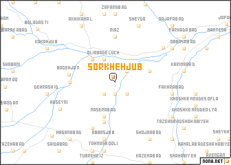 map of Sorkheh Jūb
