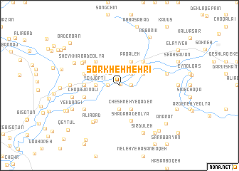 map of Sorkheh Mehrī