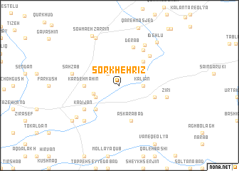 map of Sorkheh Rīz