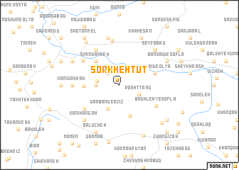 map of Sorkheh Tūt