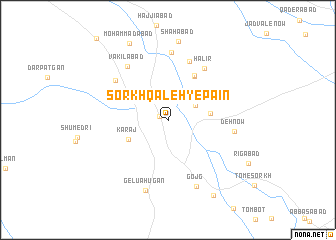 map of Sorkh Qal‘eh-ye Pā\