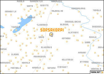 map of Sorsakorpi