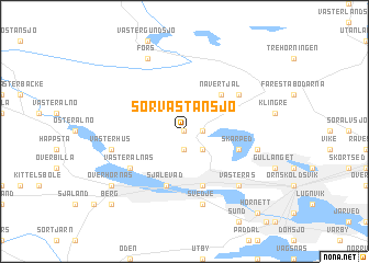 map of Sörvästansjö