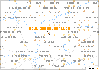 map of Souligné-sous-Ballon