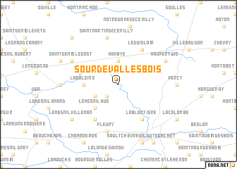map of Sourdeval-les-Bois