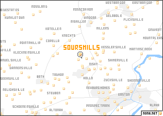 map of Sours Mills