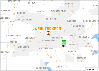 map of South Akron