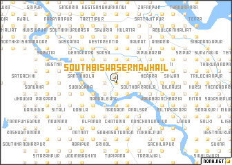 map of South Biswāser Mājhāil