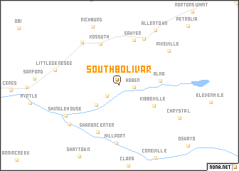 map of South Bolivar