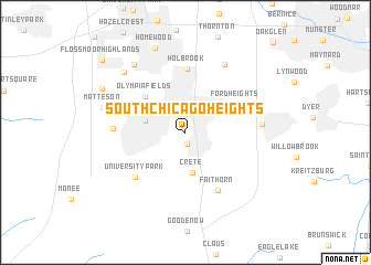 map of South Chicago Heights