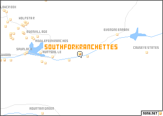 map of South Fork Ranchettes