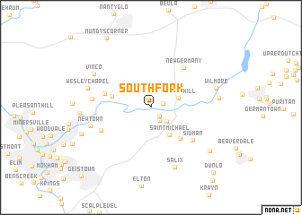 map of South Fork