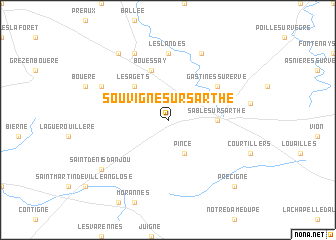 map of Souvigné-sur-Sarthe