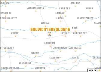 map of Souvigny-en-Sologne