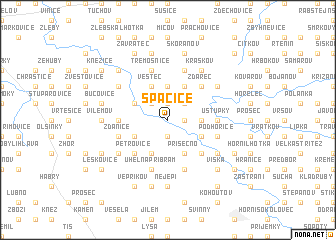 map of Spačice