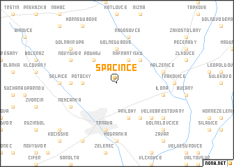 map of Špačince