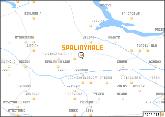 map of Spaliny Małe