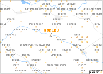 map of Spálov