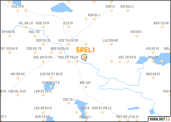 map of Špēļi