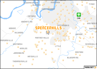 map of Spencer Hills