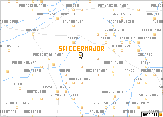 map of Spiccermajor