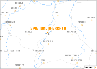 map of Spigno Monferrato