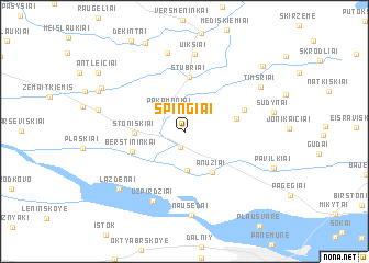 map of Spingiai