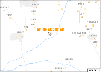 map of Spinks Corner