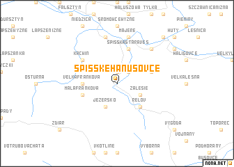map of Spišské Hanušovce