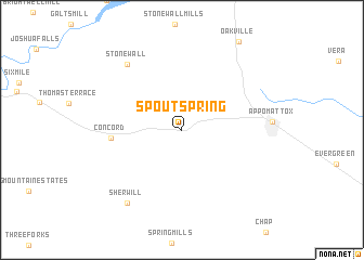 map of Spout Spring