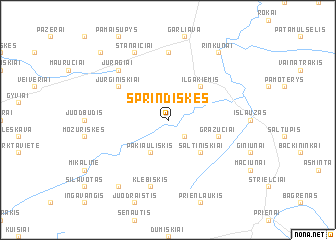 map of Sprindiškės