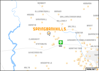 map of Springbank Hills